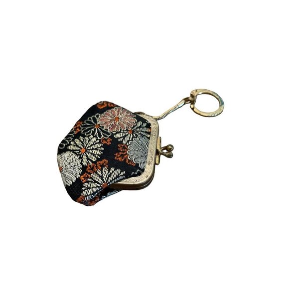 Vintage 1950s Clasp Keychain Rainbonnet Holder Change Purse Embroidered - Picture 3 of 12
